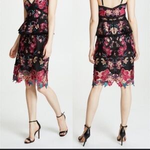 Floral Embroidered Black Dress